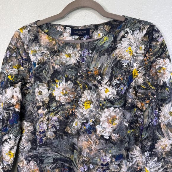 Piazza Sempione Dress Women 40 IT Floral Watercolor Daisy Italy Career US size 4 - Picture 2 of 10